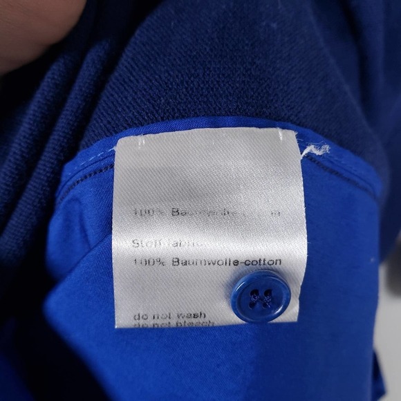 Akris Punto Mixed Material Dress 6 Blue Sweater Shirtdress - Picture 9 of 10